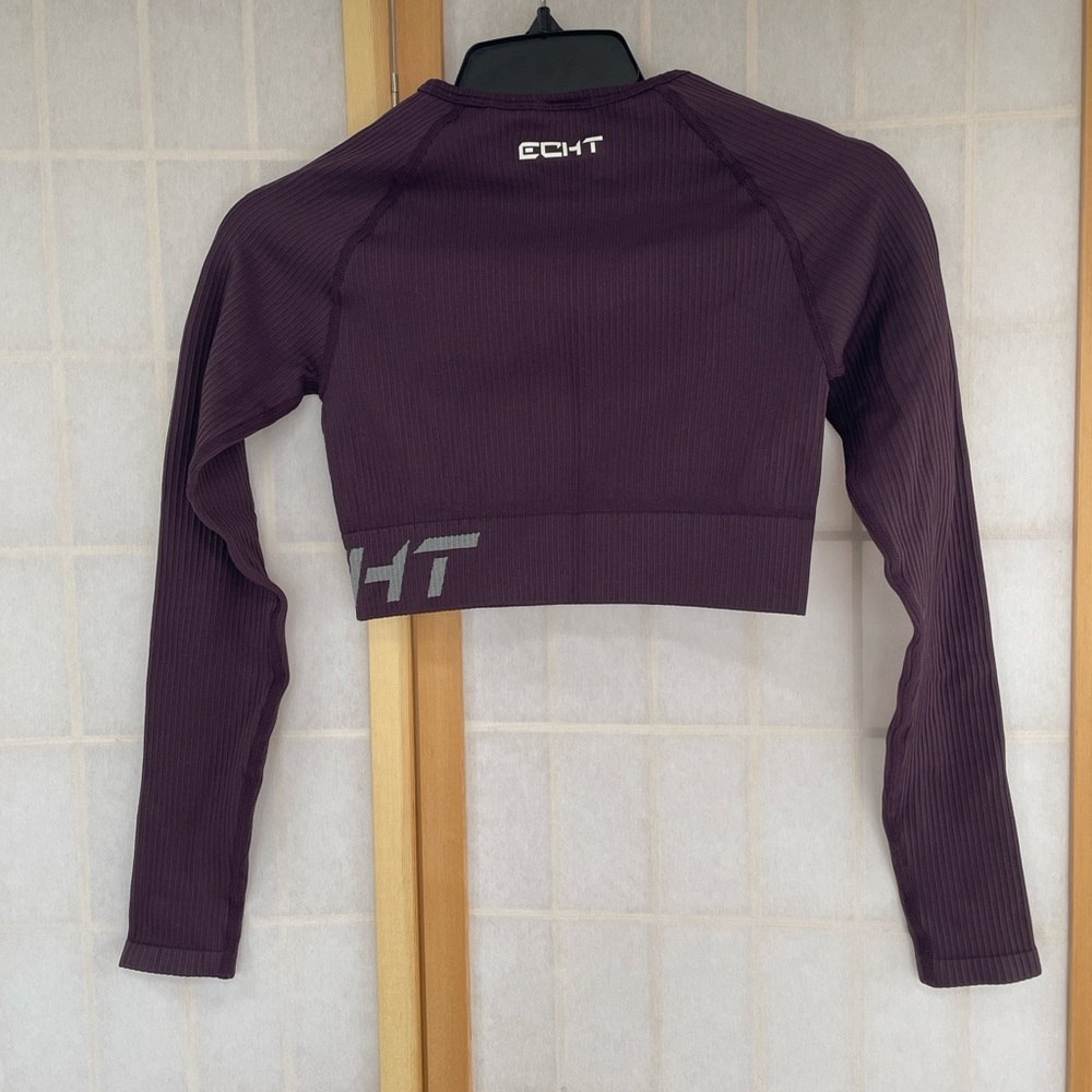 ECHT Ribbed Plum Long Sleeve Top
